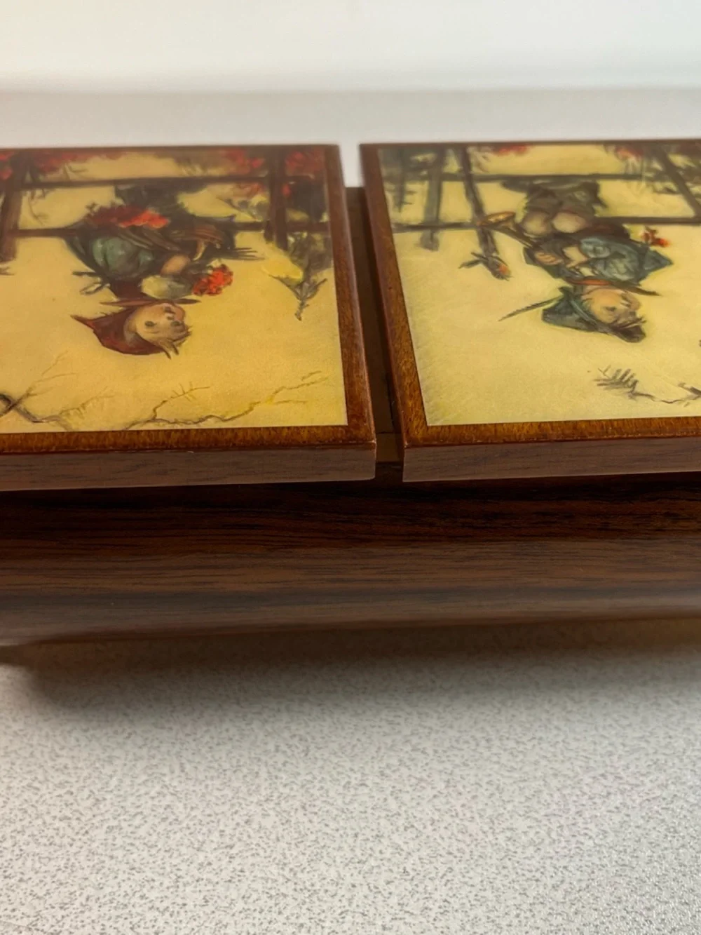 Vintage Hummel-Style Swiss made Double Lid Jewelry Music Box